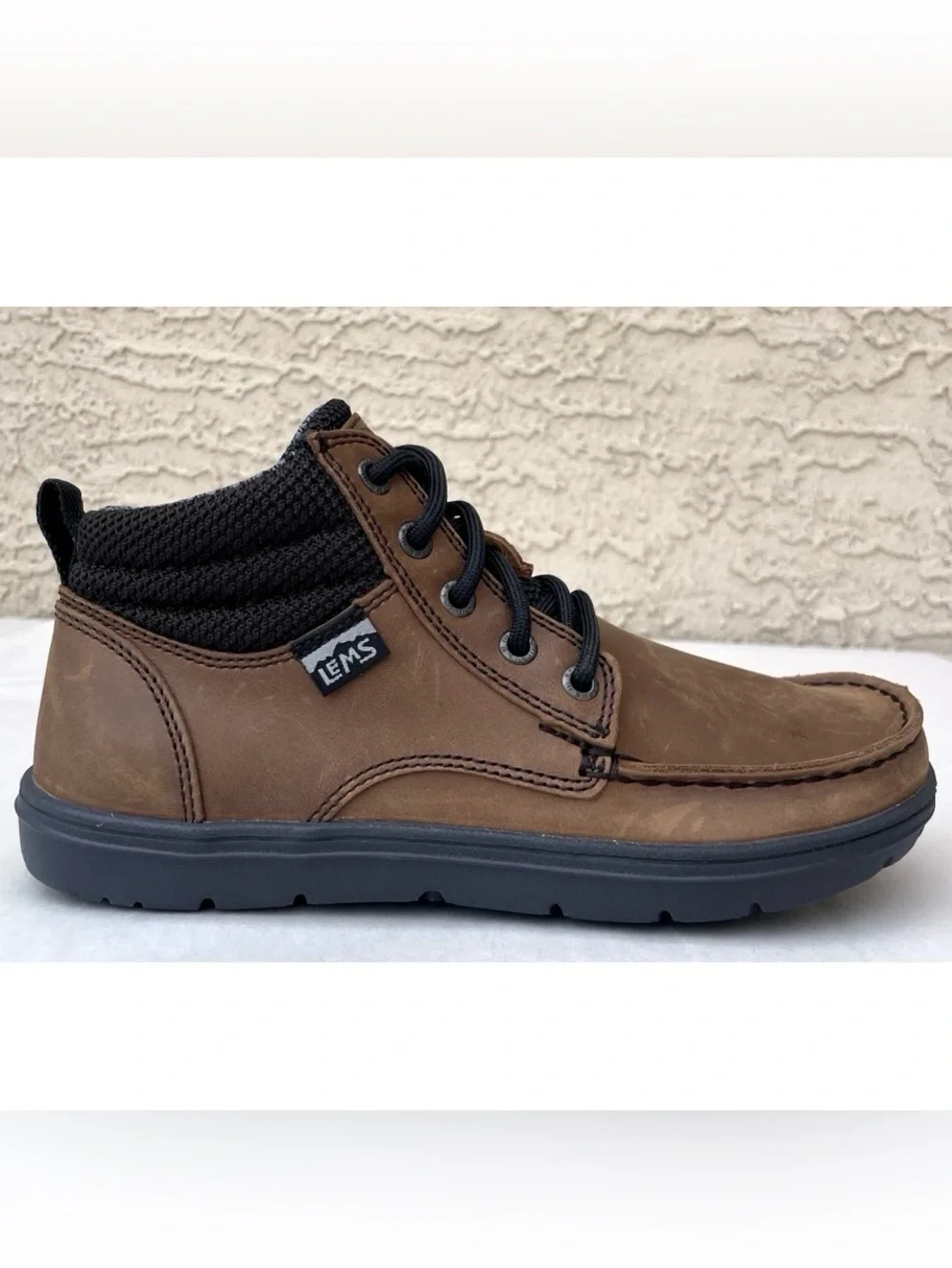 Lems Boulder Boot Mid Womens Sz US 7.5 Umber Brown Leather Minimalist Zero Drop